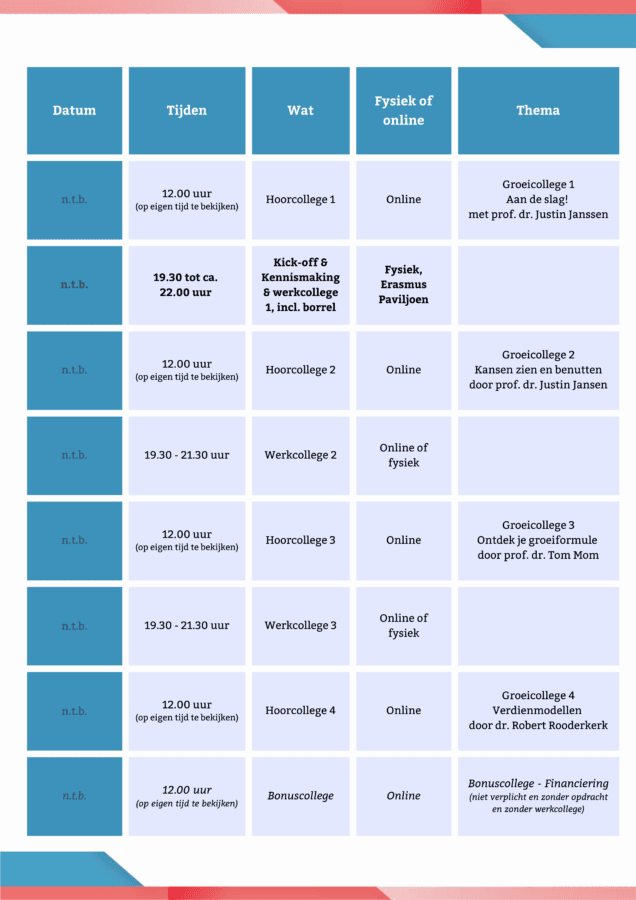 Programma Het Groeicollege 2024 - 1